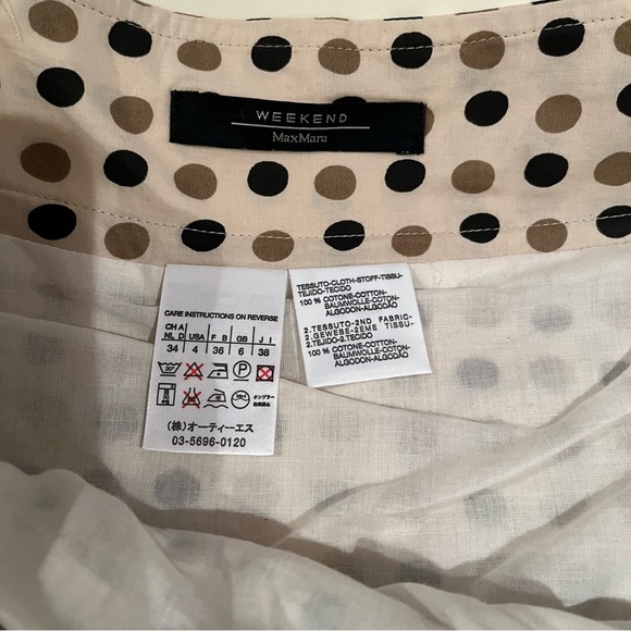 New Weekend Max Mara Floral Dot Printed Cotton Poplin Skirt Sz IT 38 US 4 NWOT - Picture 11 of 16